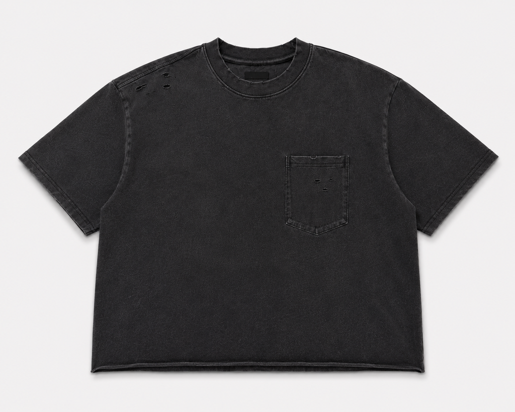 The Washed Pocket Tee – Black