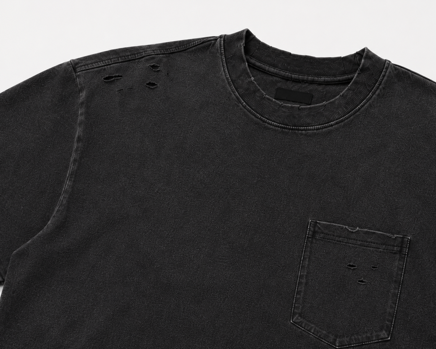 The Washed Pocket Tee – Black